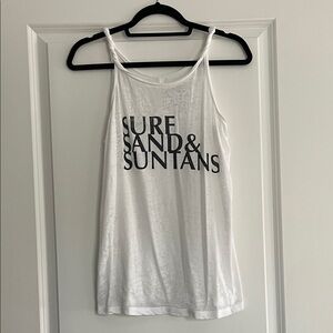 Chaser White Tank Top with Black Text